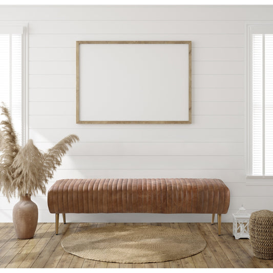 Panca moderna in pelle a coste Aurelle Home