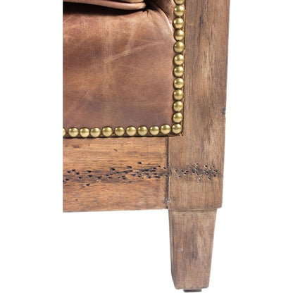 Divano in pelle marrone vintage Dina di Aurelle Home