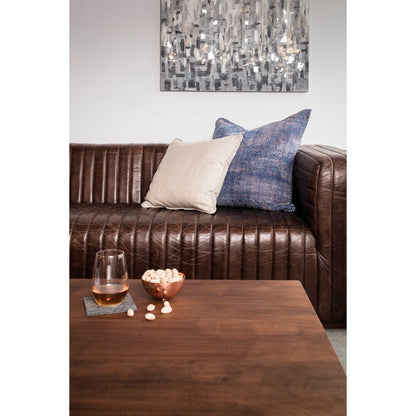 Divano moderno in pelle con cuciture a canale Caolo di Aurelle Home