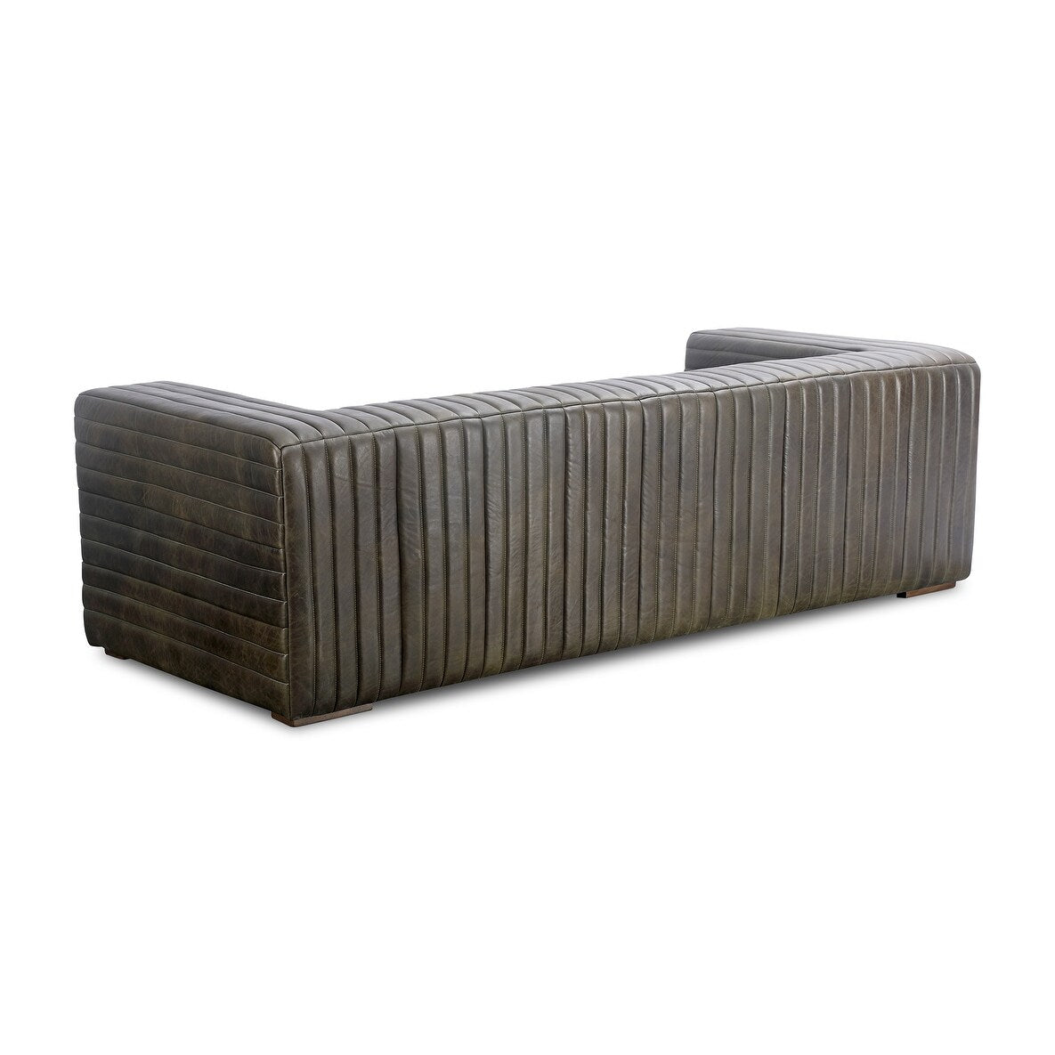 Divano moderno in pelle con cuciture a canale Caolo di Aurelle Home