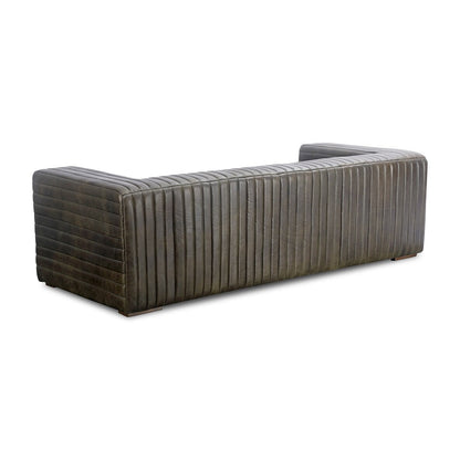 Divano moderno in pelle con cuciture a canale Caolo di Aurelle Home