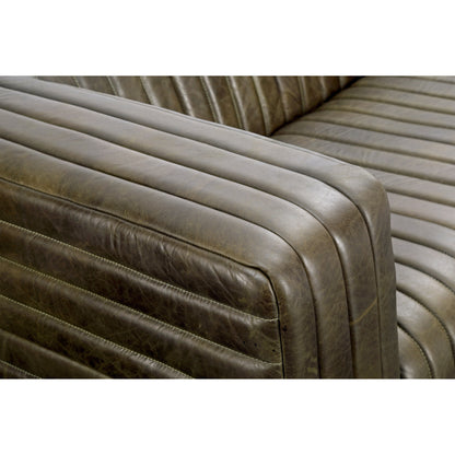 Divano moderno in pelle con cuciture a canale Caolo di Aurelle Home
