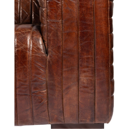 Divano moderno in pelle con cuciture a canale Caolo di Aurelle Home