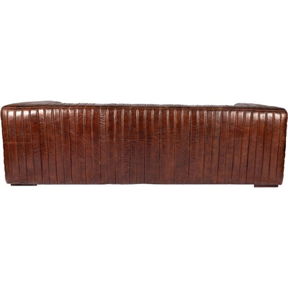 Divano moderno in pelle con cuciture a canale Caolo di Aurelle Home