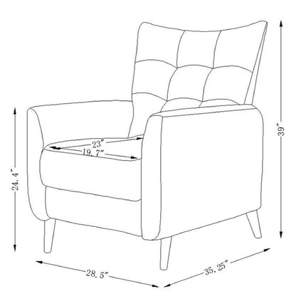 Poltrona reclinabile manuale Aurora Comfy con base in legno