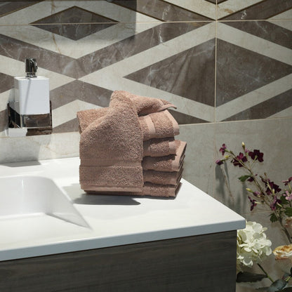 Autentici asciugamani in spugna di cotone turco Omni per hotel e spa (set da 6)