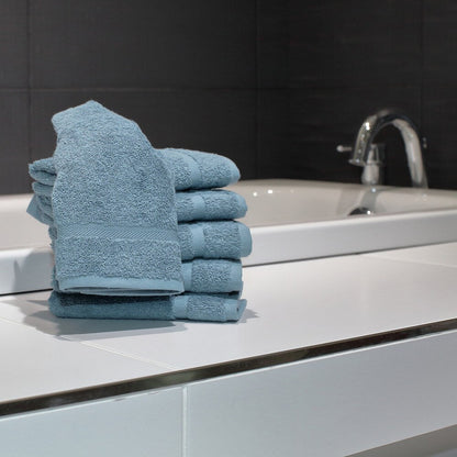 Autentici asciugamani in spugna di cotone turco Omni per hotel e spa (set da 6)