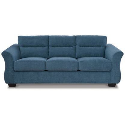 Divano Avel, morbido poliestere blu indaco, seduta resistente all'abbassamento, 88 pollici