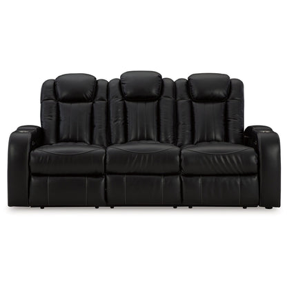 Divano reclinabile elettrico Aven, LED, similpelle blu notte, 86 pollici