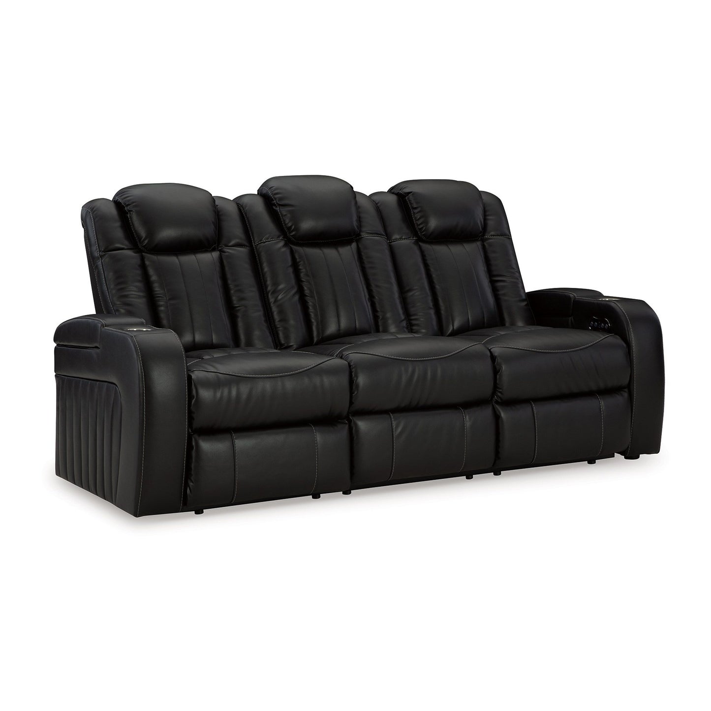 Divano reclinabile elettrico Aven, LED, similpelle blu notte, 86 pollici