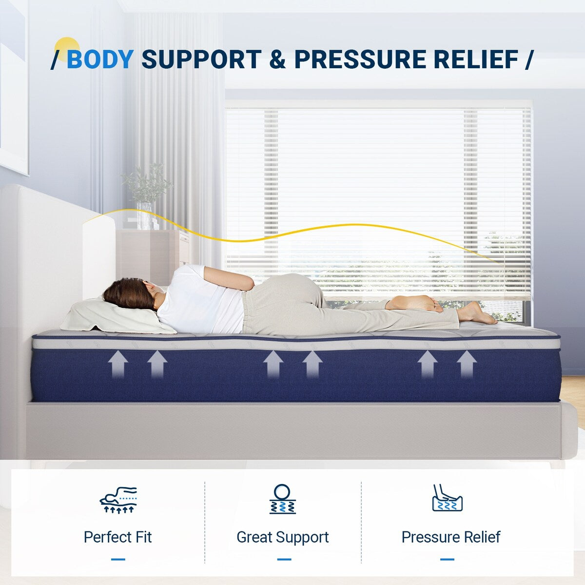 Materasso ibrido in memory foam medio Avenco da 12''