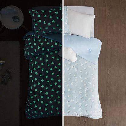 Set di piumoni in peluche Avery Aqua Glow In The Dark di Intelligent Design Kids
