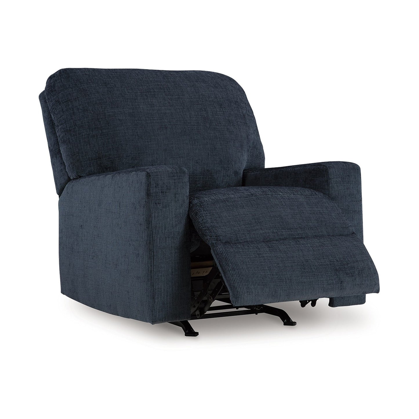 Poltrona reclinabile Avie Rocker con movimento delicato, poliestere blu navy