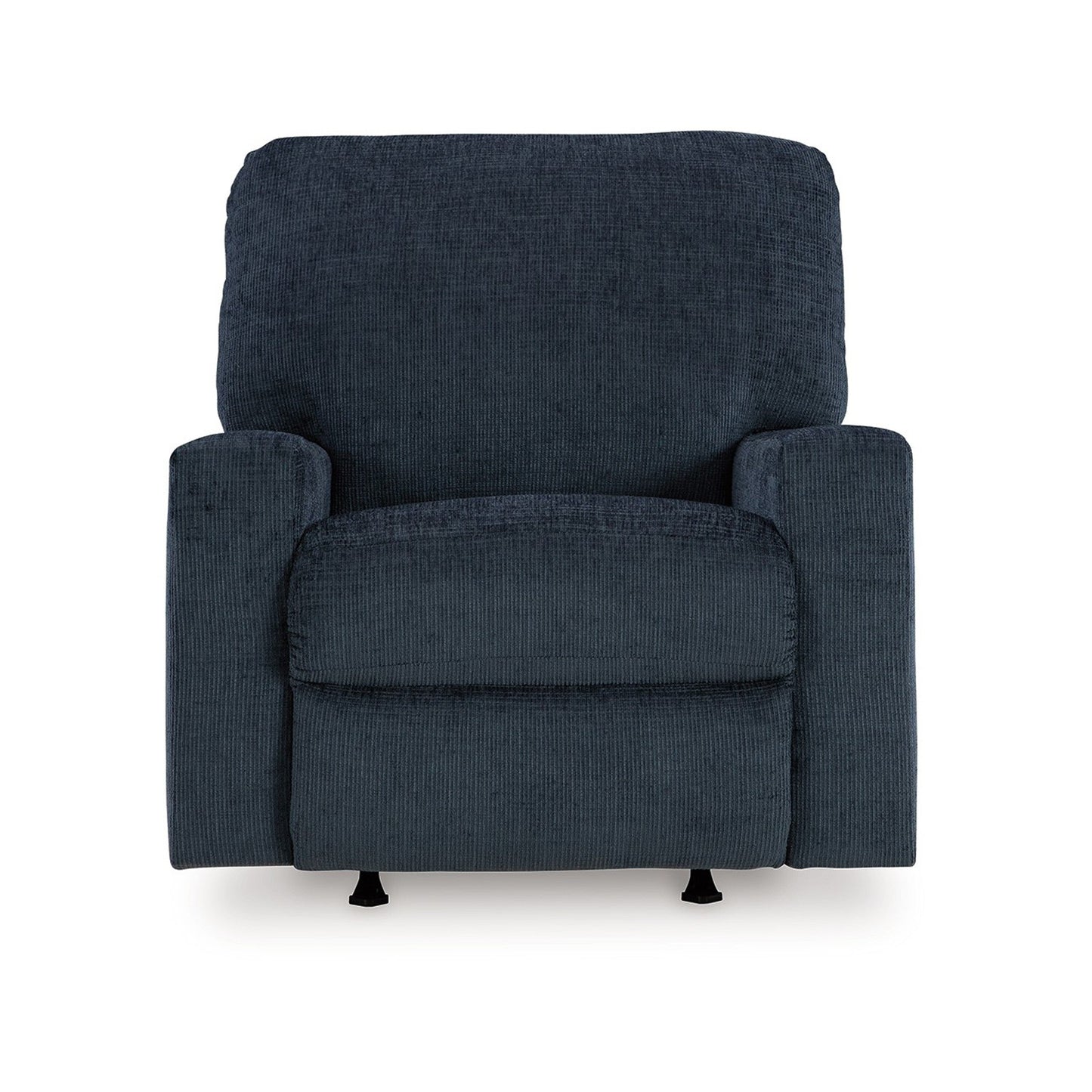 Poltrona reclinabile Avie Rocker con movimento delicato, poliestere blu navy