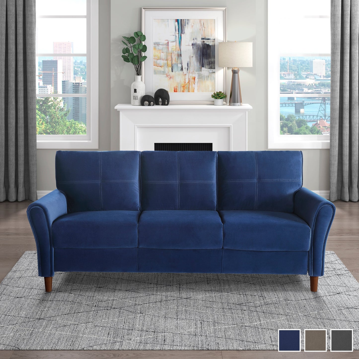 Divano in velluto trapuntato Avlona