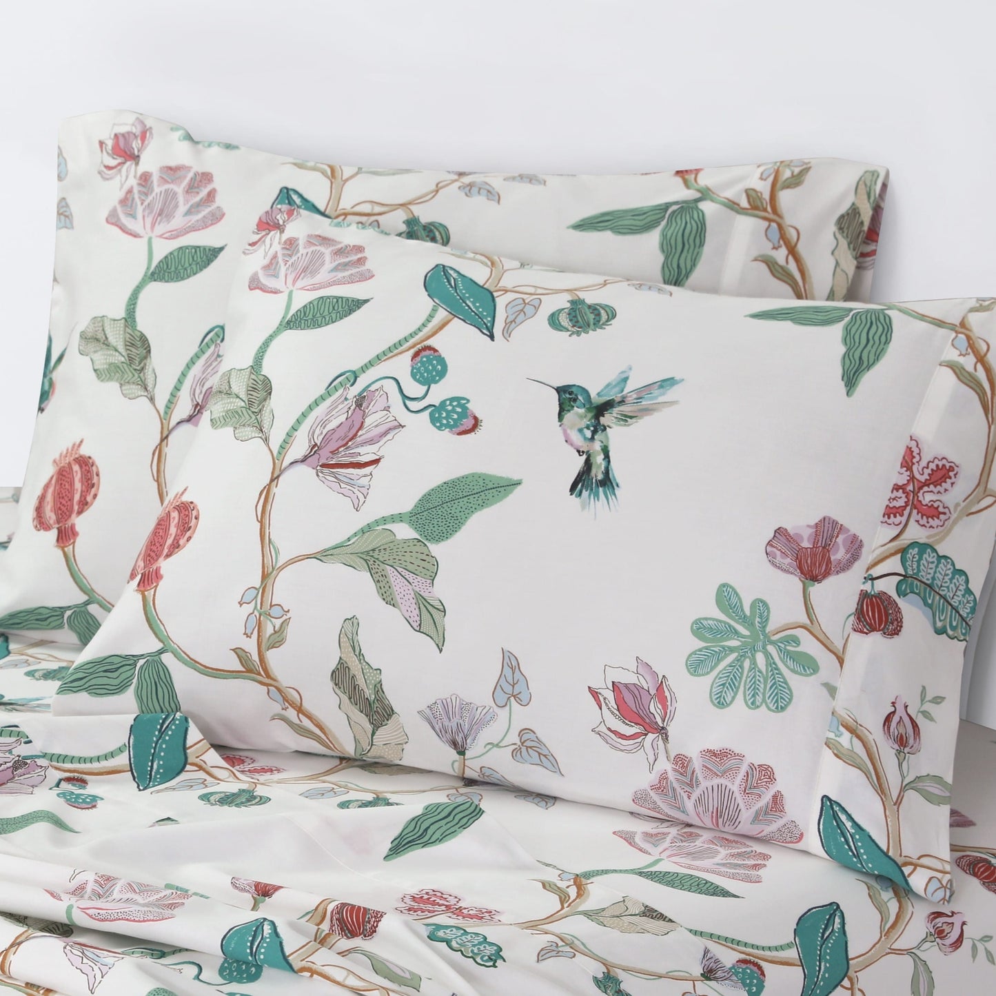 Set di lenzuola con tasche profonde in raso di cotone biologico Azores Home a 300 fili