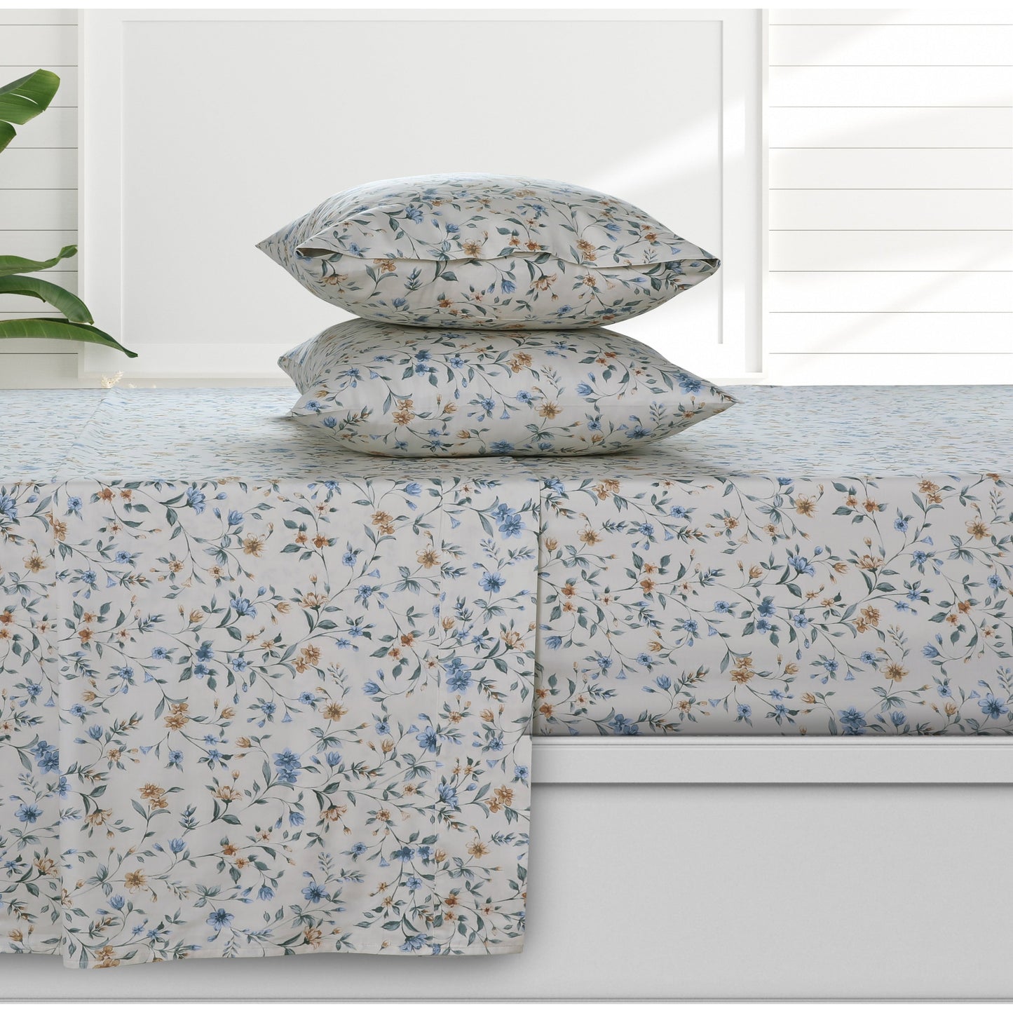 Set di lenzuola con tasche profonde in raso di cotone biologico Azores Home a 300 fili