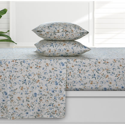 Set di lenzuola con tasche profonde in raso di cotone biologico Azores Home a 300 fili