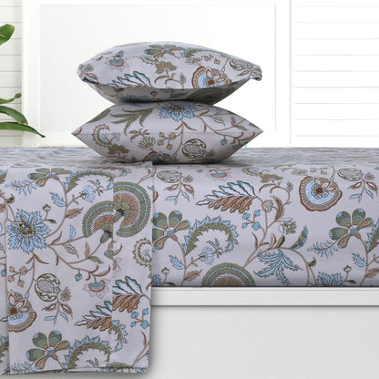 Set di lenzuola con tasche profonde in raso di cotone biologico Azores Home a 300 fili