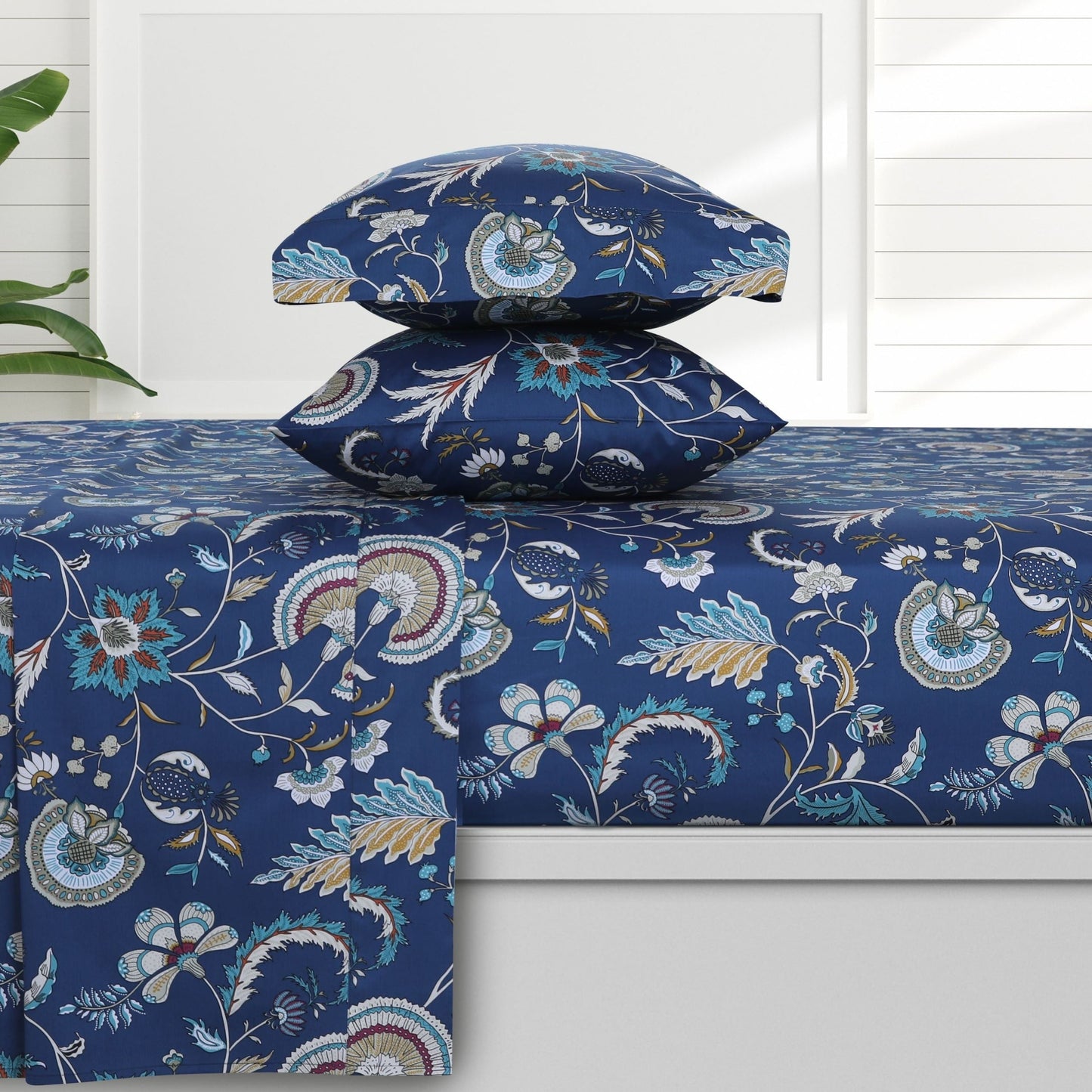 Set di lenzuola con tasche profonde in raso di cotone biologico Azores Home a 300 fili