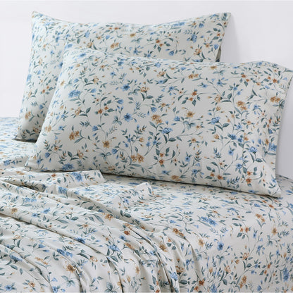 Set di lenzuola con tasche profonde in raso di cotone biologico Azores Home a 300 fili