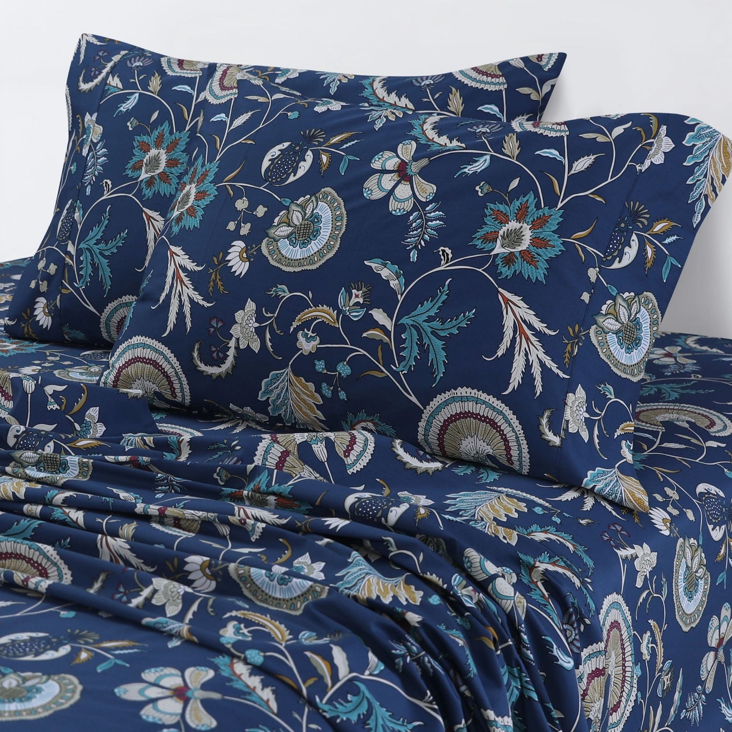 Set di lenzuola con tasche profonde in raso di cotone biologico Azores Home a 300 fili