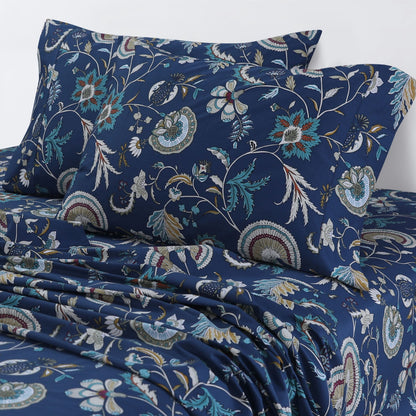 Set di lenzuola con tasche profonde in raso di cotone biologico Azores Home a 300 fili