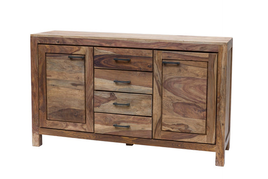 Credenza 4 cassetti e 2 sportelli in legno naturale