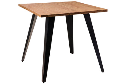 Tavolo Quadrato Con Gambe Metallo (Trattamento Anti Macchia)