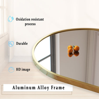 Specchio a figura intera ad arco in metallo, specchio da terra, specchio da parete