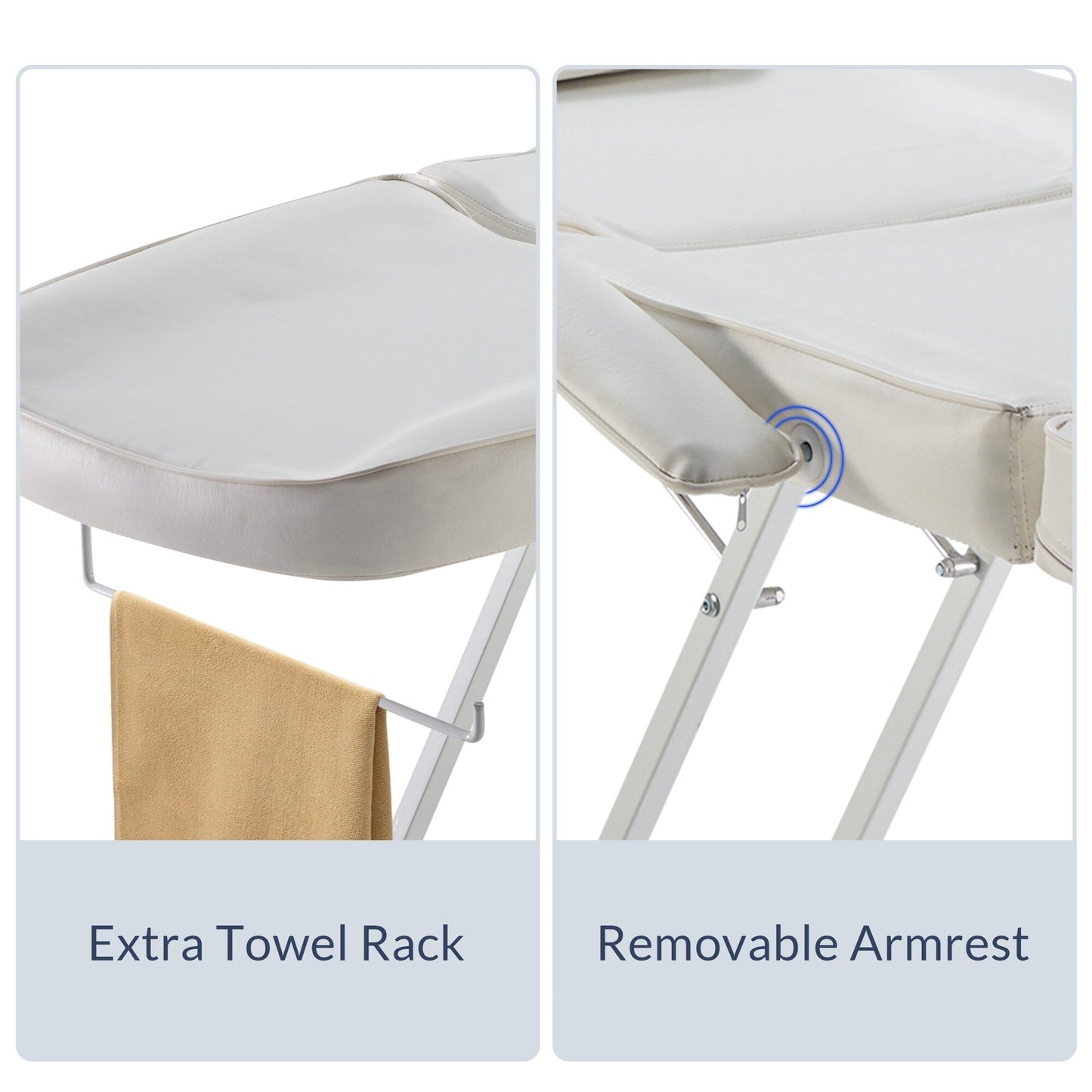 BELLAVIE Sedia da tavolo regolabile per salone di bellezza e spa per tatuaggi