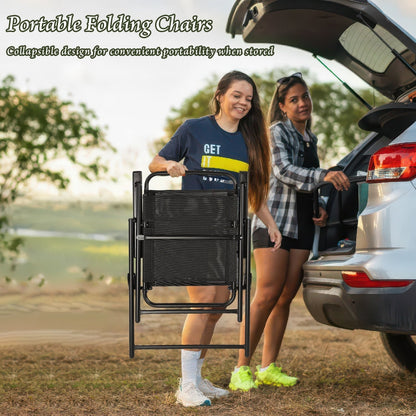 Set da pranzo pieghevole in metallo BOSSIN da 6 pezzi con ombrellone, tavolo e sedie per terrazza, prato, cortile