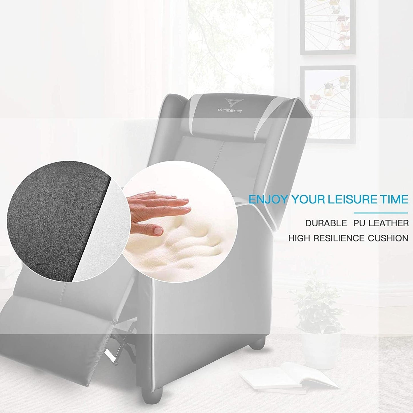 Poltrona reclinabile da gioco BOSSIN, stile racing, con schienale alto, poltrone reclinabili per soggiorno, posti a sedere per teatro