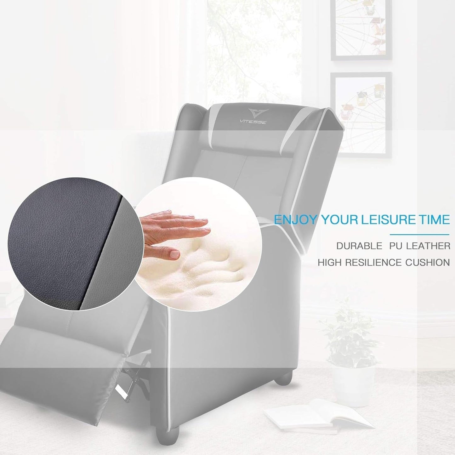 Poltrona reclinabile da gioco BOSSIN, stile racing, con schienale alto, poltrone reclinabili per soggiorno, posti a sedere per teatro