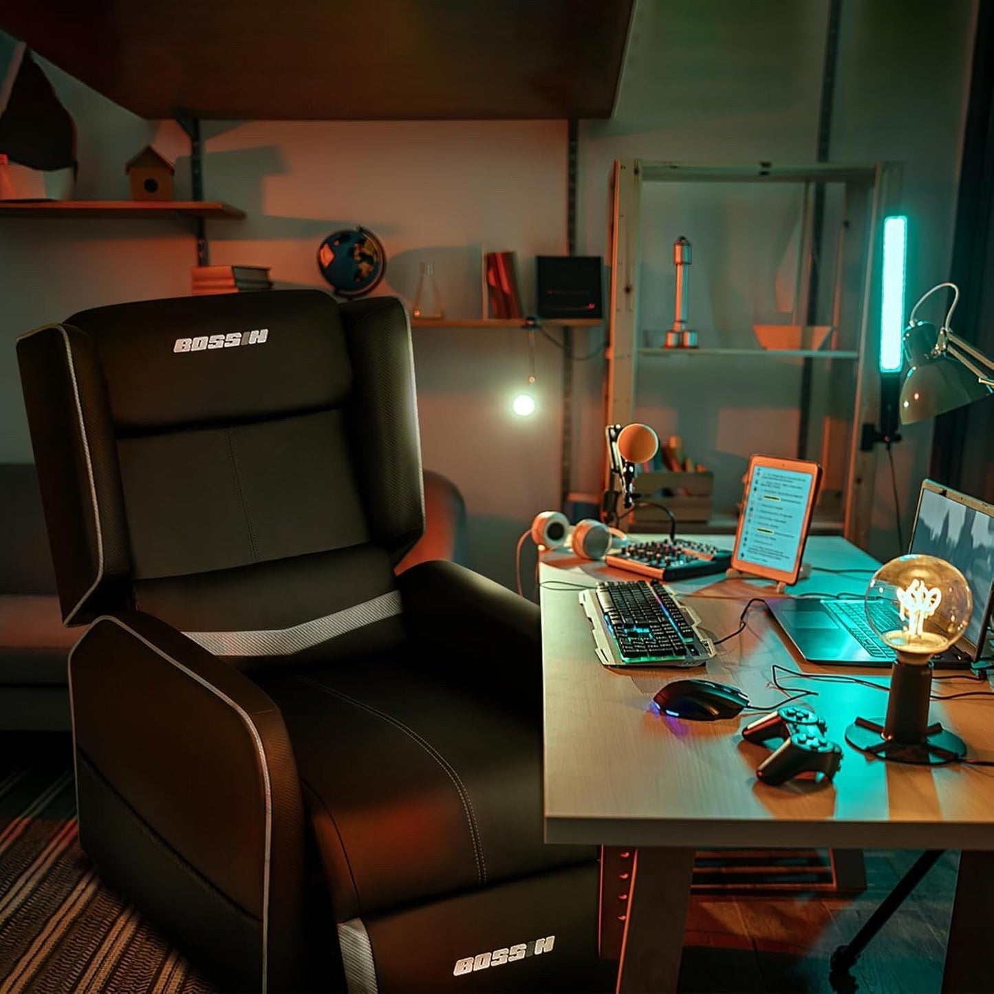 Divano reclinabile singolo ergonomico in pelle PU BOSSIN per soggiorno