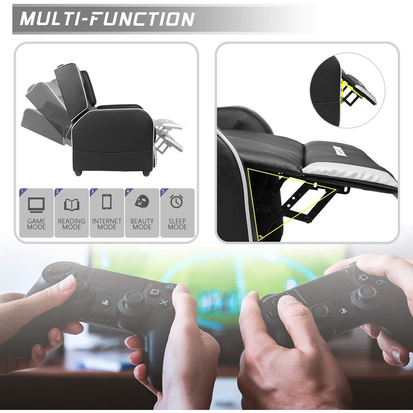 Divano reclinabile singolo ergonomico in pelle PU BOSSIN per soggiorno