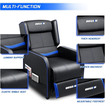 Divano reclinabile singolo ergonomico in pelle PU BOSSIN per soggiorno