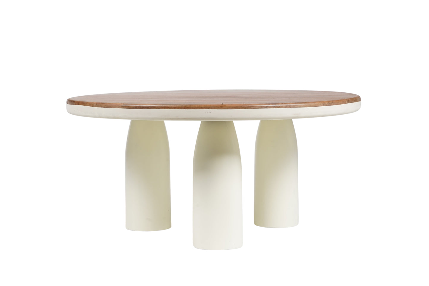 Maryland - Tavolino Rotorndo Con Gambe Color Panna