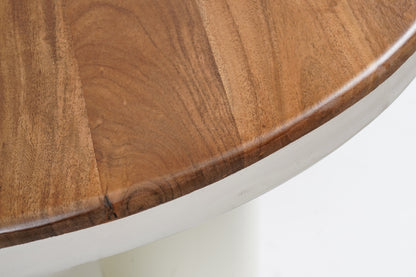 Maryland - Tavolino Rotorndo Con Gambe Color Panna