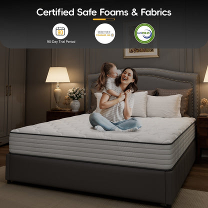 Materasso in memory foam Cool Gel SweDrea da 10 pollici di medie dimensioni con CertiPUR-US, SGS e OEKO-TEX