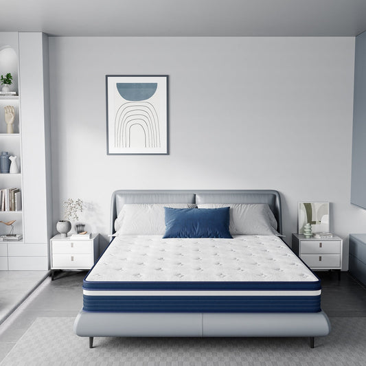 Materasso ibrido a molle SweDrea da 10 pollici, antidecubito e rinfrescante, con certificazione CertiPUR-US, SGS e OEKO-TEX