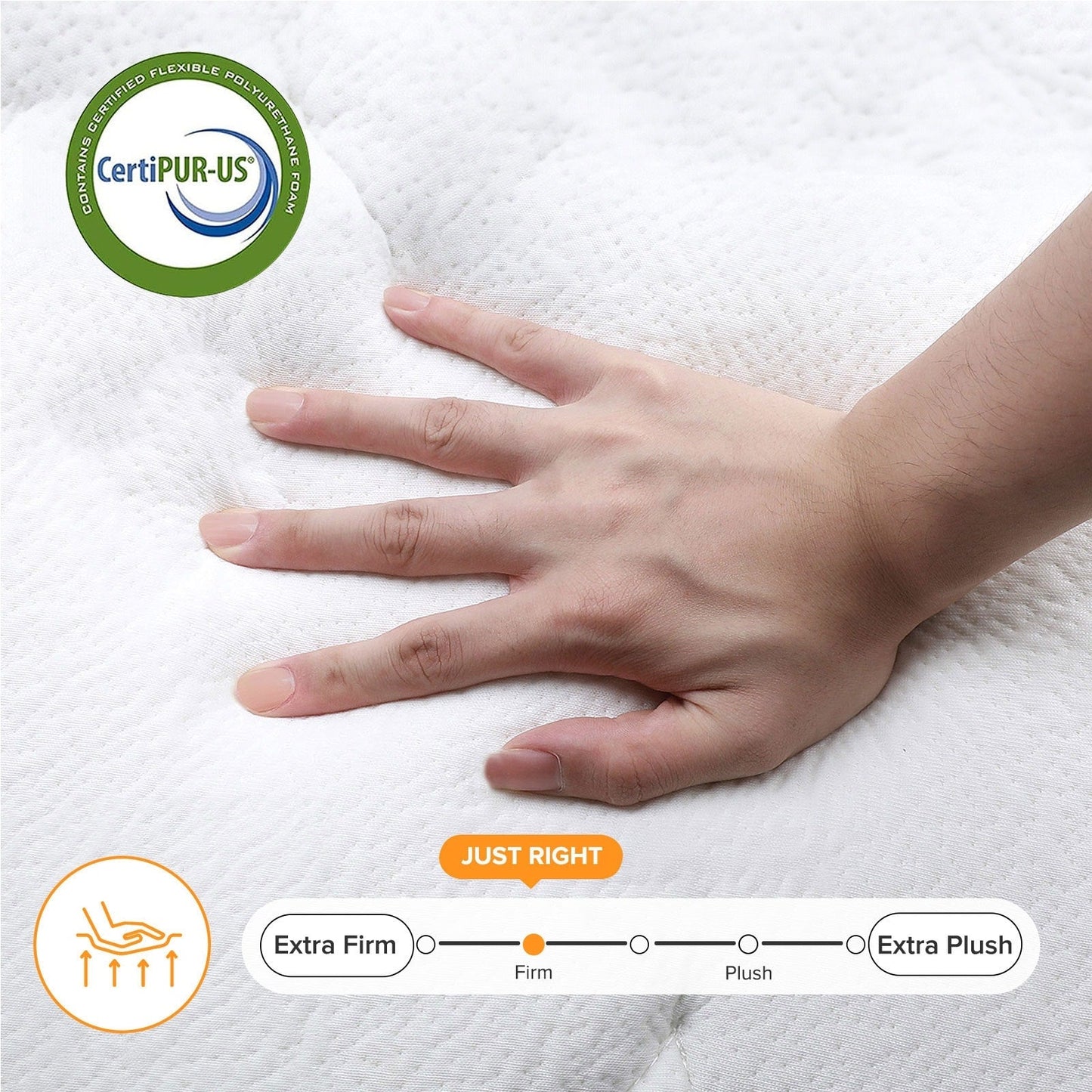 Materasso SweDrea in memory foam ibrido rigido da 12 pollici con certificazione CertiPUR-US e Oeko-TEX, dotato di molle rinforzate.