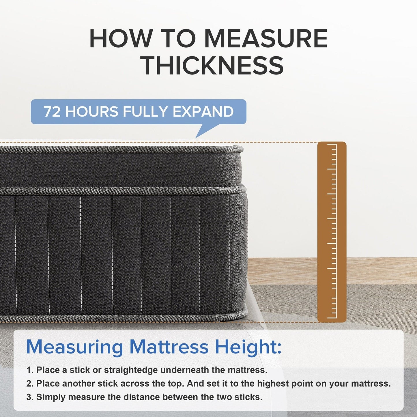 Materasso ibrido in memory foam con infusione di gel SweDrea da 12 pollici, rinfrescante e traspirante con CertiPUR-US, SGS e OEKO-TEX