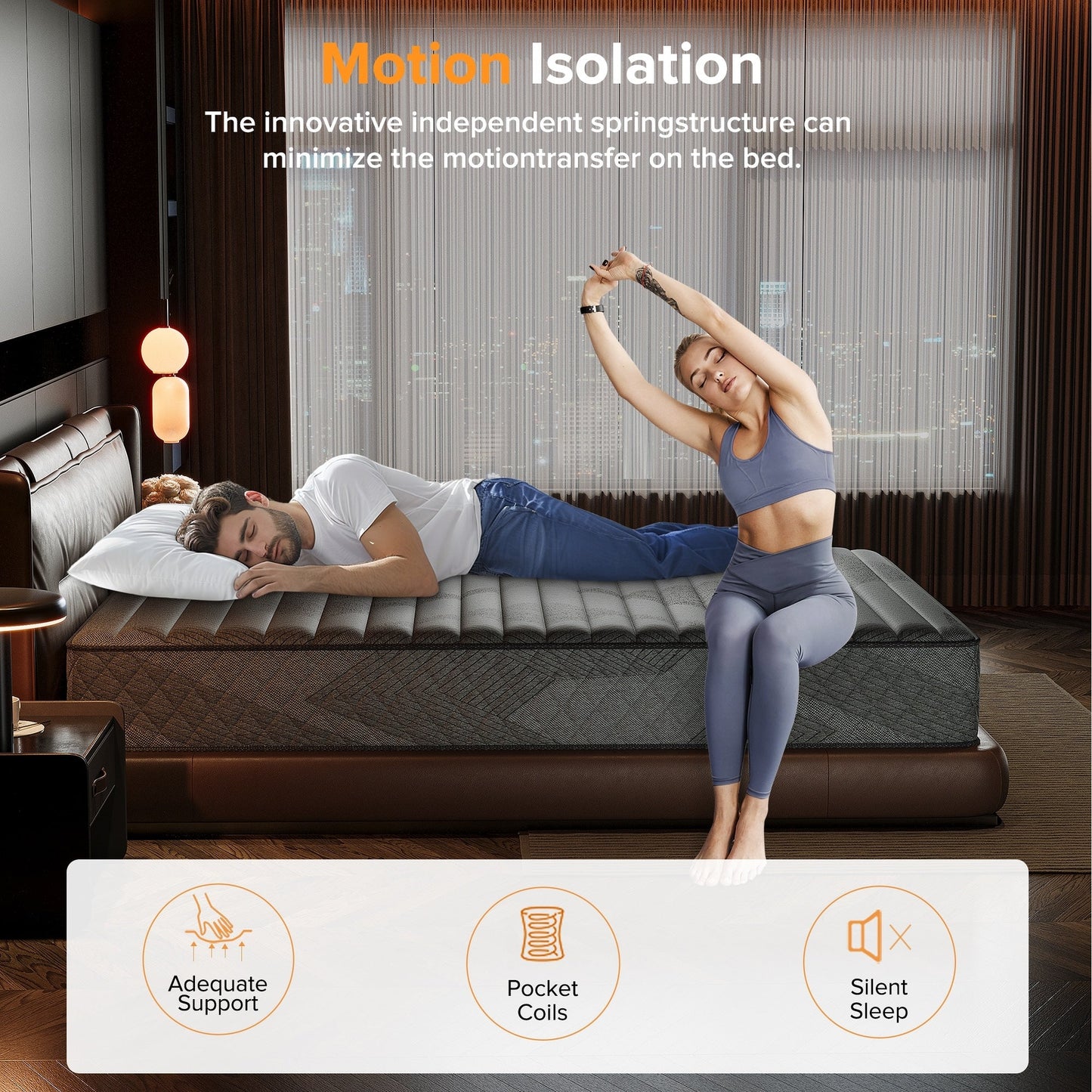 Materasso traspirante rinfrescante SweDrea Plush Hybrid Memory Foam da 8/12 pollici con CertiPUR-US, SGS e OEKO-TEX