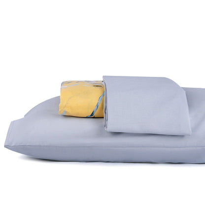 Set copripiumino in cotone giallo e grigio Bahar Cherry Blossom