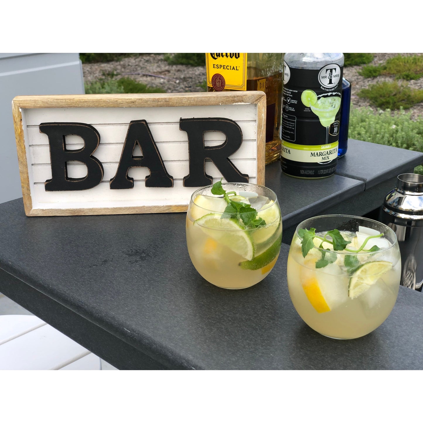 Bancone da bar LuXeo Bailey-Cabo, set da 3 pezzi