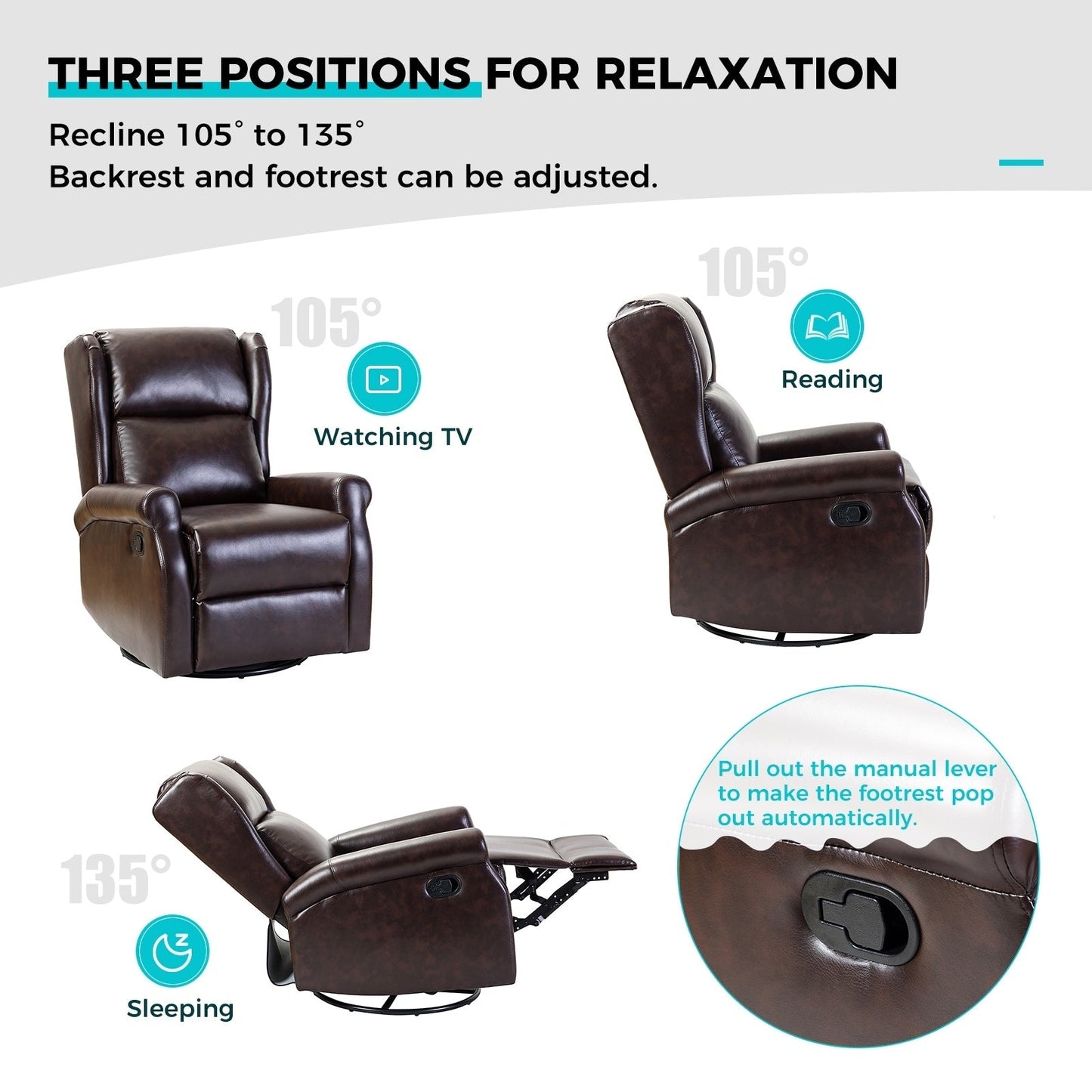 Sedia girevole per bambini Baksoho Contemporary in similpelle con base in metallo di HULALA HOME