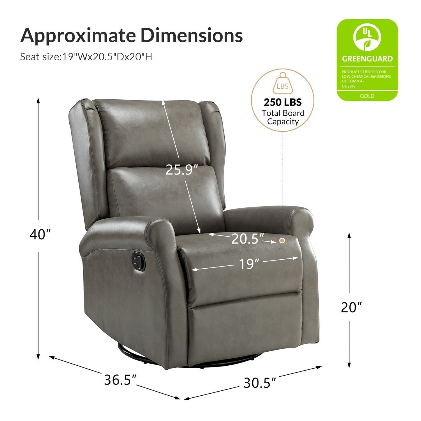 Sedia girevole per bambini Baksoho Contemporary in similpelle con base in metallo di HULALA HOME