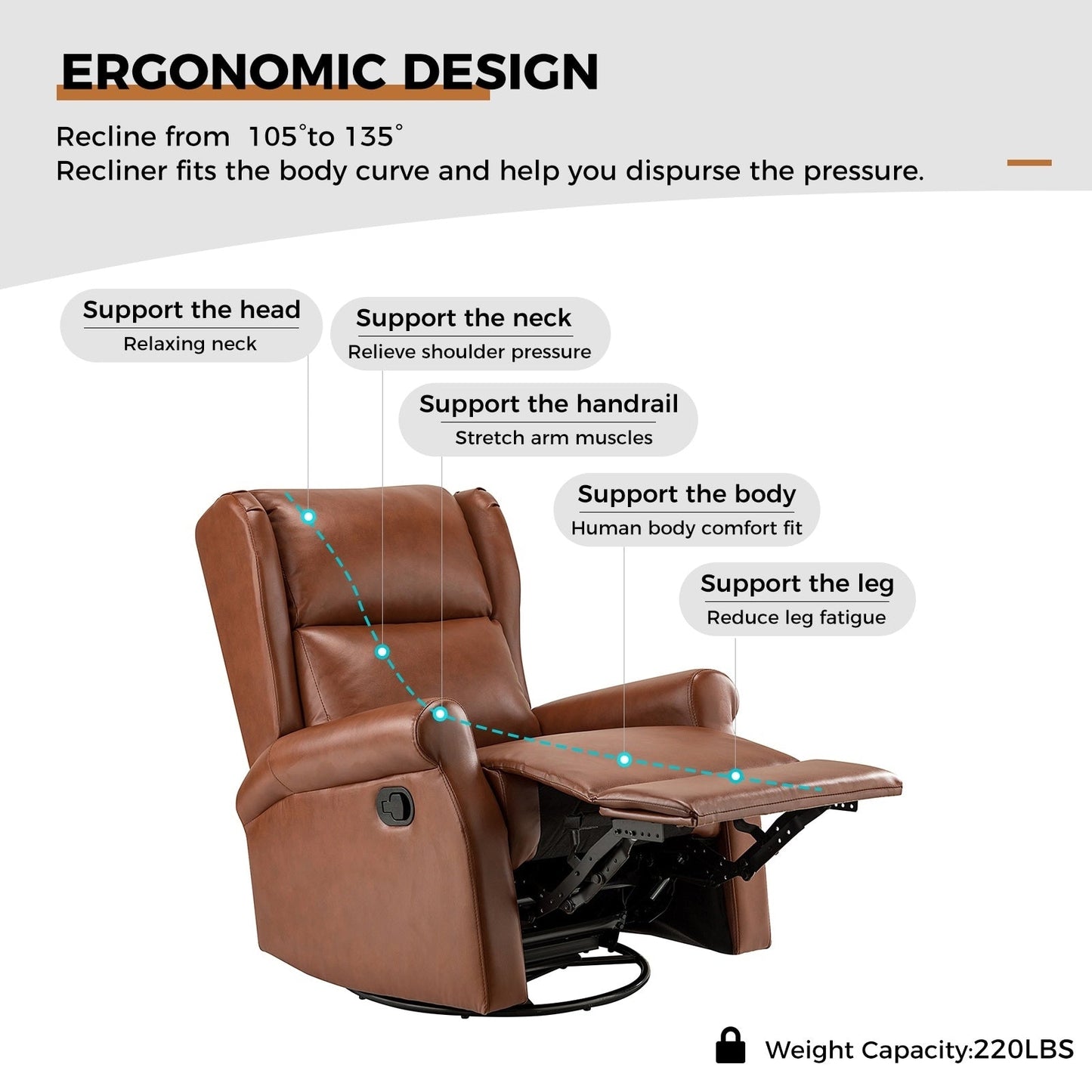 Sedia girevole per bambini Baksoho Contemporary in similpelle con base in metallo di HULALA HOME