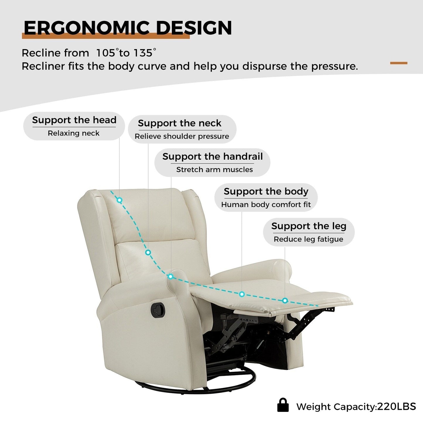 Sedia girevole per bambini Baksoho Contemporary in similpelle con base in metallo di HULALA HOME